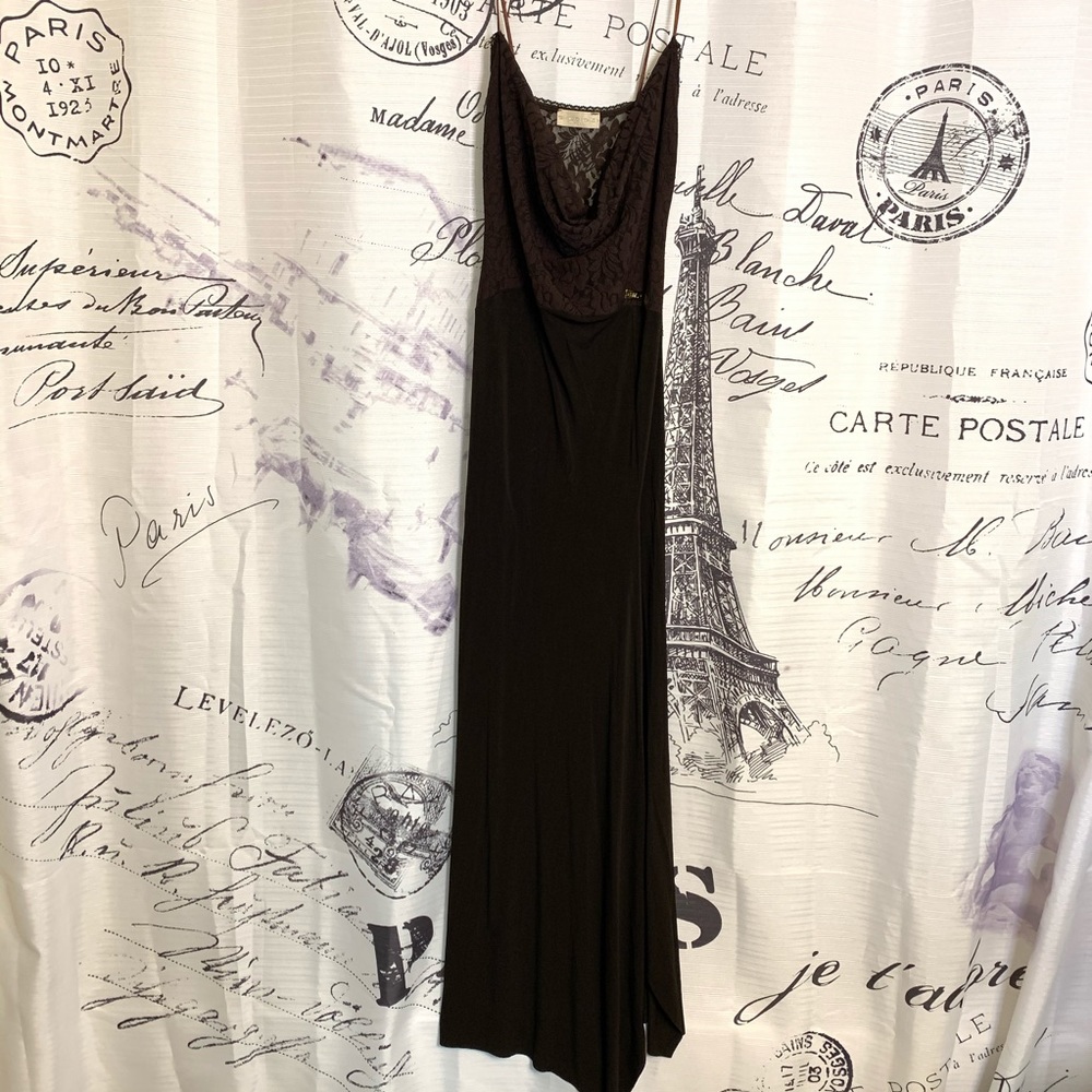 Long Brown Mermaid Slip Dress